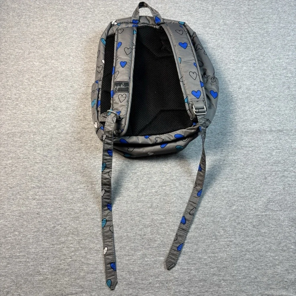 JuJuBe MiniBe Rad Hearts Mini Backpack Diaper Bag School Gray JJB Ju Ju Be